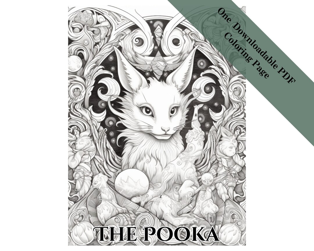 The Pooka Adult Coloring Page - Digital Download - Etsy