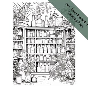 Apothecary Treasures - Adult Coloring Digital Download