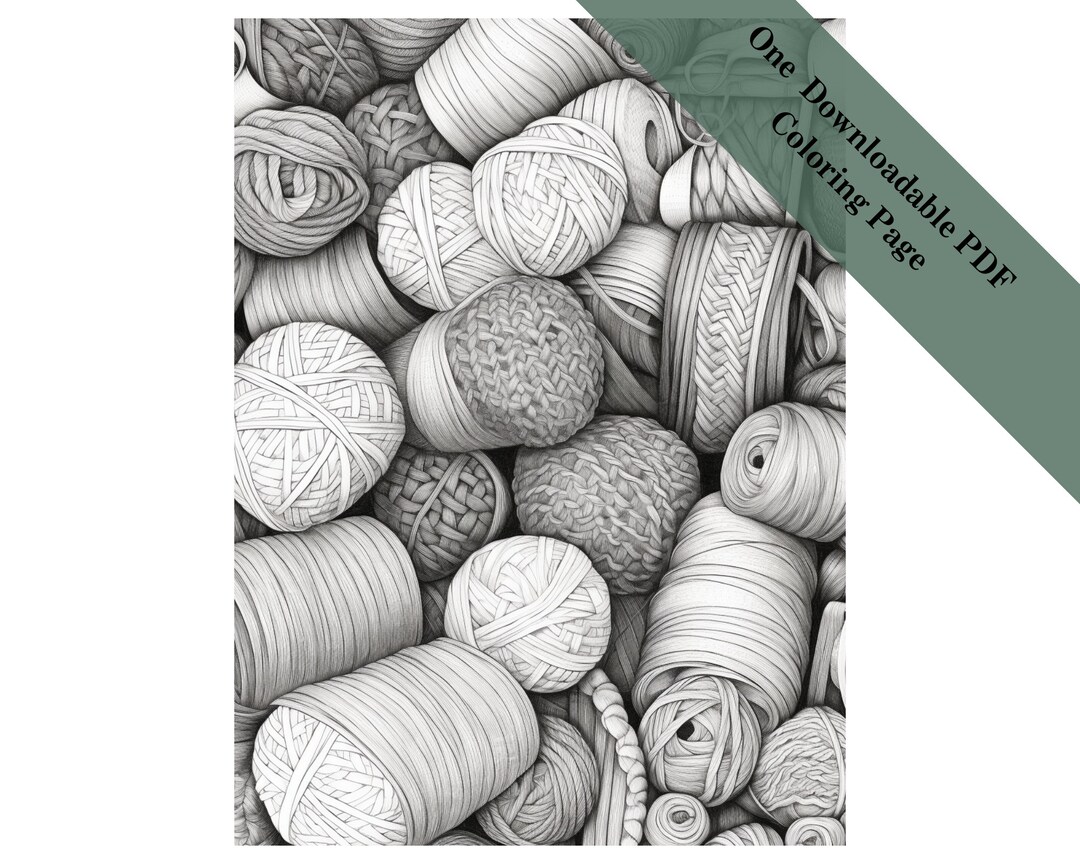 Colorful Yarn Fiesta - Adult Coloring Pages - Instant Download - Etsy