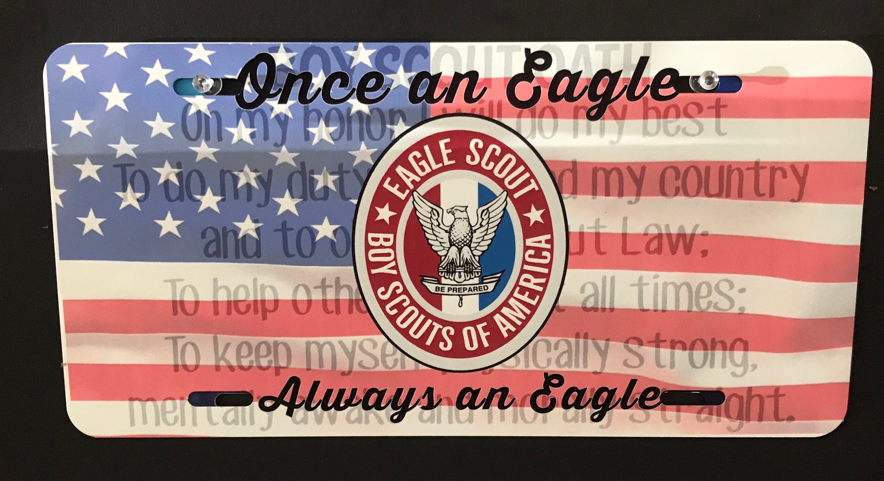 Eagle Scout License Plate Once an Eagle Always an Eagle Etsy