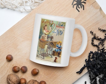 Never Underestimate the Power of a Woman With a Sewing Machine_Delitghtful Vintage Picture on Mug