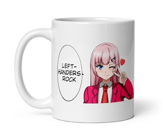 Left-Handed Girl Anime Mug: Gift for Lefties