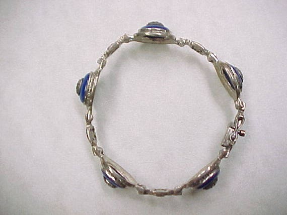 Lapis and Marcasite Bracelet - image 3