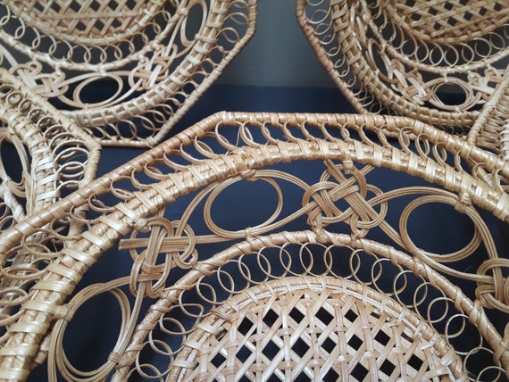 Wicker Bamboo wall baskets Set of 5 Woven Wall Art for wall | Etsy