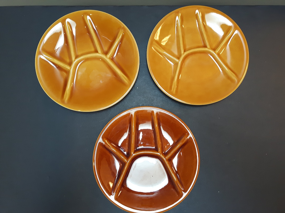 Boch Freres Plates, Set of 3, Ceramic, Glossy, MCM, 1950's, Keralux ...