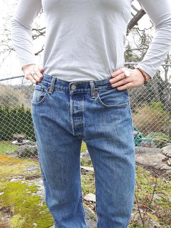 Vintage Levi's 501 Jeans, Button Fly, 5 Pocket Denim, Faded