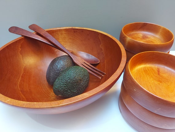 Handcrafted Wood Salad Bowls