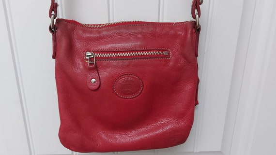 Roots leather crossbody purse, well worn, marked,… - image 3