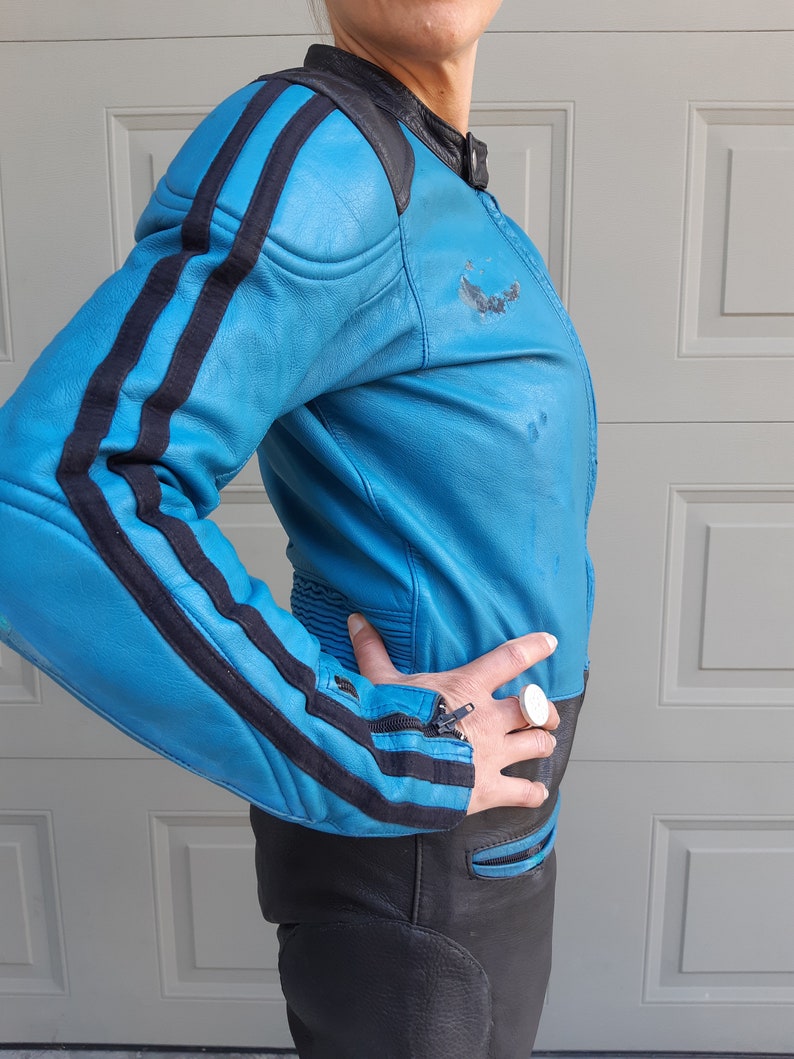 Vintage Leather One Piece Retro Motorcycle Racing Jumpsuit Etsy