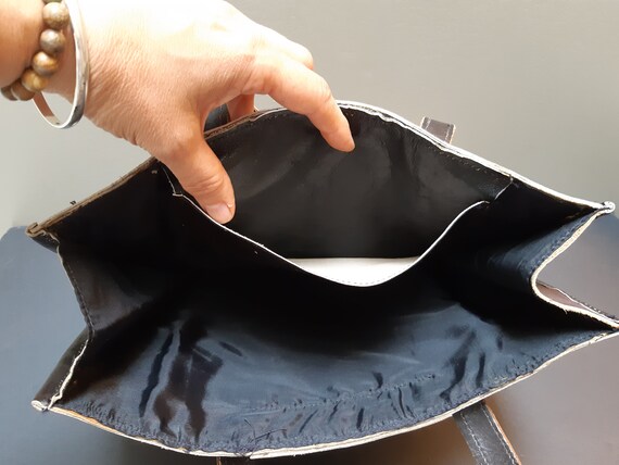 Leather Patchwork Market Tote  Bag - image 7