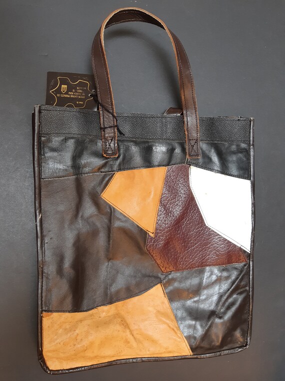 Leather Patchwork Market Tote  Bag - image 6