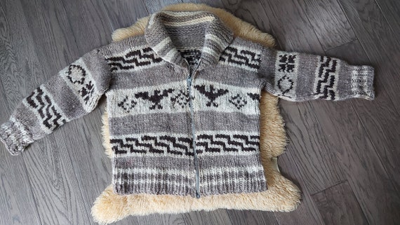 Cowichan Sweater Handmade Hand Knit 