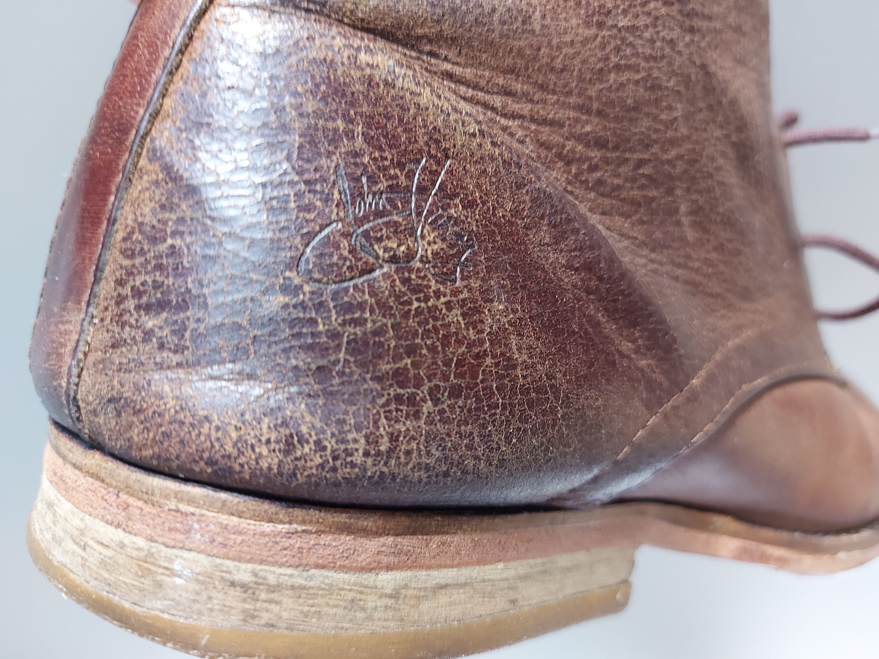 John Fluevog Mens 10 Brown Leather Suede Lace Up Ankle Boots Mixed Media Mexico John Fluevog Lace Up Boots for Men for sale | eBay main image 2