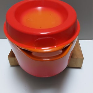 Le Creuset Cousances cocotte vintage orange 22 – Fonte émaillée France – Cocotte ancienne française – Ustensile cuisine rétro - France