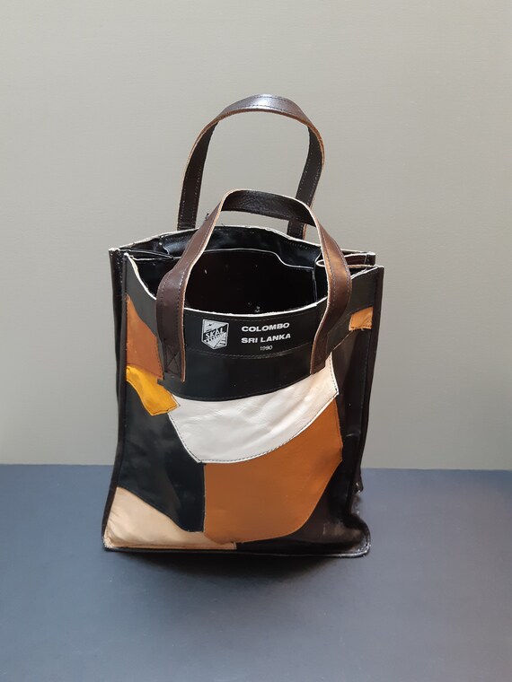 Leather Patchwork Market Tote  Bag - image 3