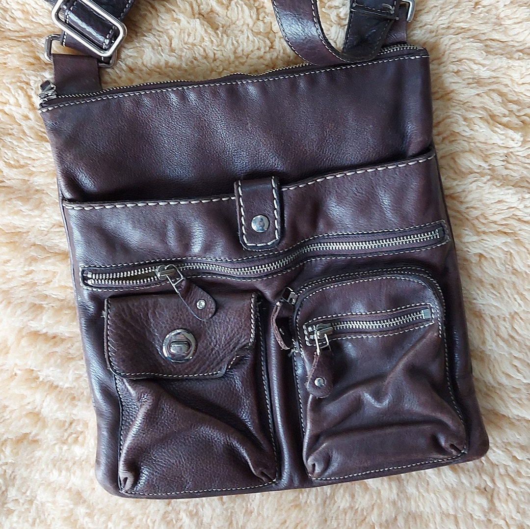 Vintage Roots Crossbody Bag Dark Brown Thick Worn Etsy