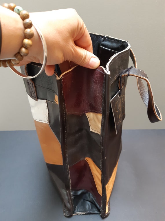 Leather Patchwork Market Tote  Bag - image 5