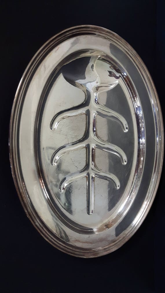 ヴィンテージ　NEW ENGLAND SILVER PLATE CO.　プレート Meriden Silver Plate Co. Large Tree of Life, Meat Platter, Made in