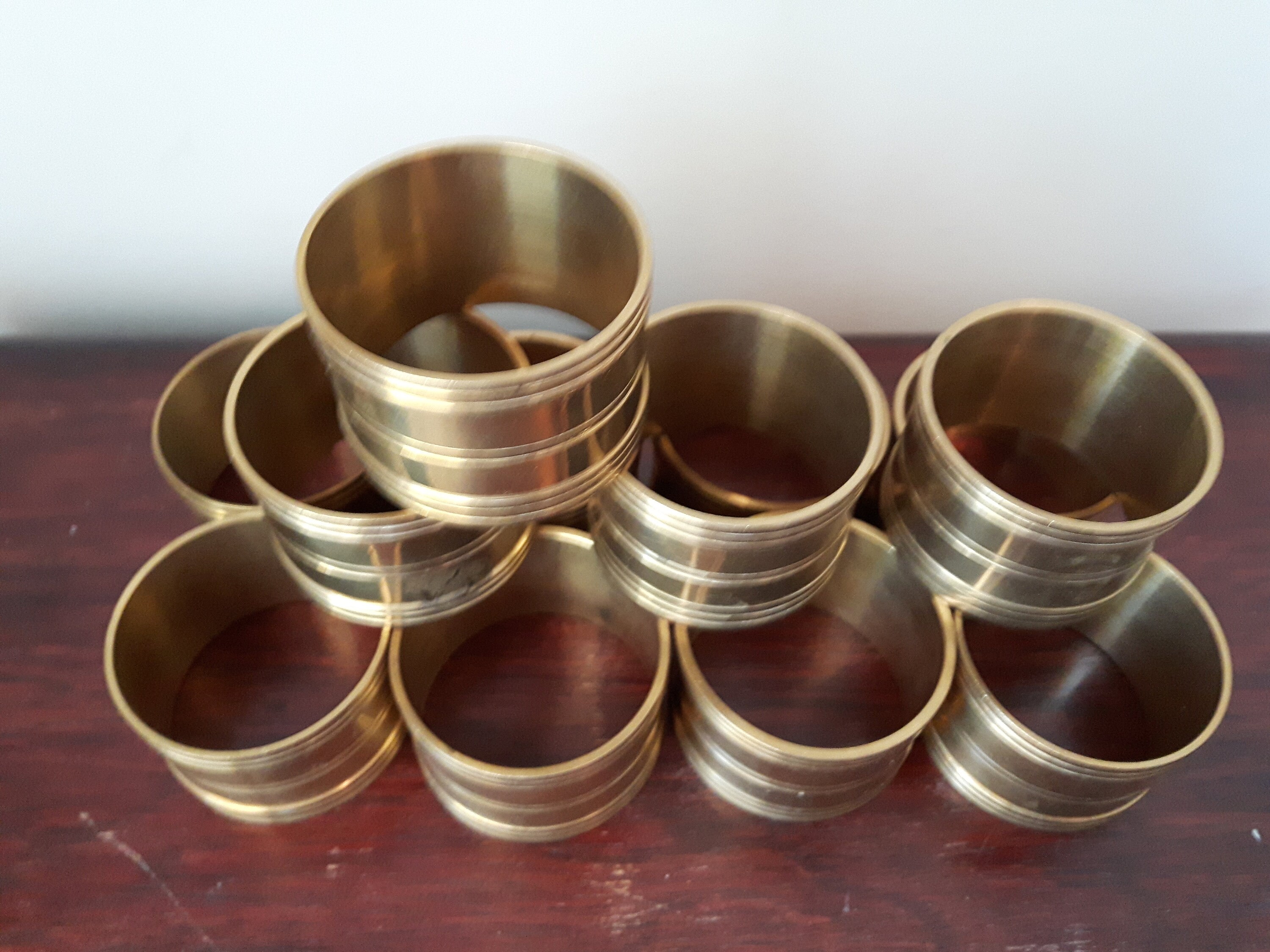 Set of 12 Brass Napkin Holders Brass Napkin Rings Plain Etsy Polska