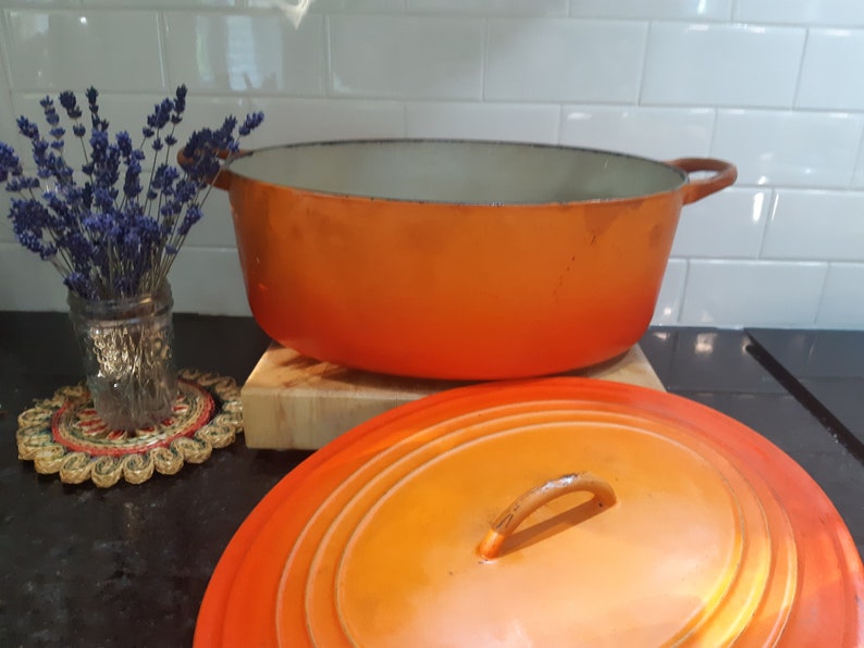 Le Creuset Oval Dutch Oven Volcanic Flame Enamel Extra Etsy