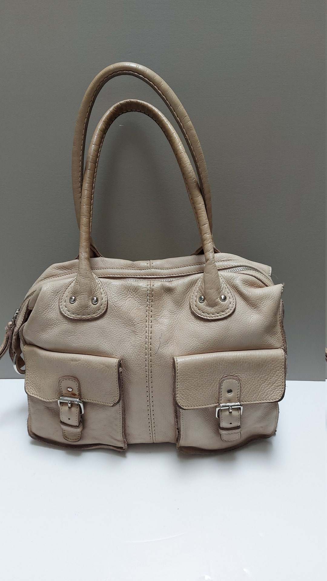 Vintage Roots Leather Bag, Large Shoulder Bag, Attaches, Briefcase