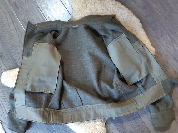 Vintage Army Military Jacket Wool Coat Battledres… - image 7