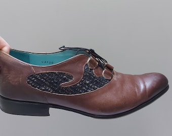 John Fluevog 1204025 Brown Leather Oxford Dress Shoes Lace up Men\'s 12 US John Fluevog Brown Leather Oxford Dress Shoes Lace Up Mens 8  main image 3