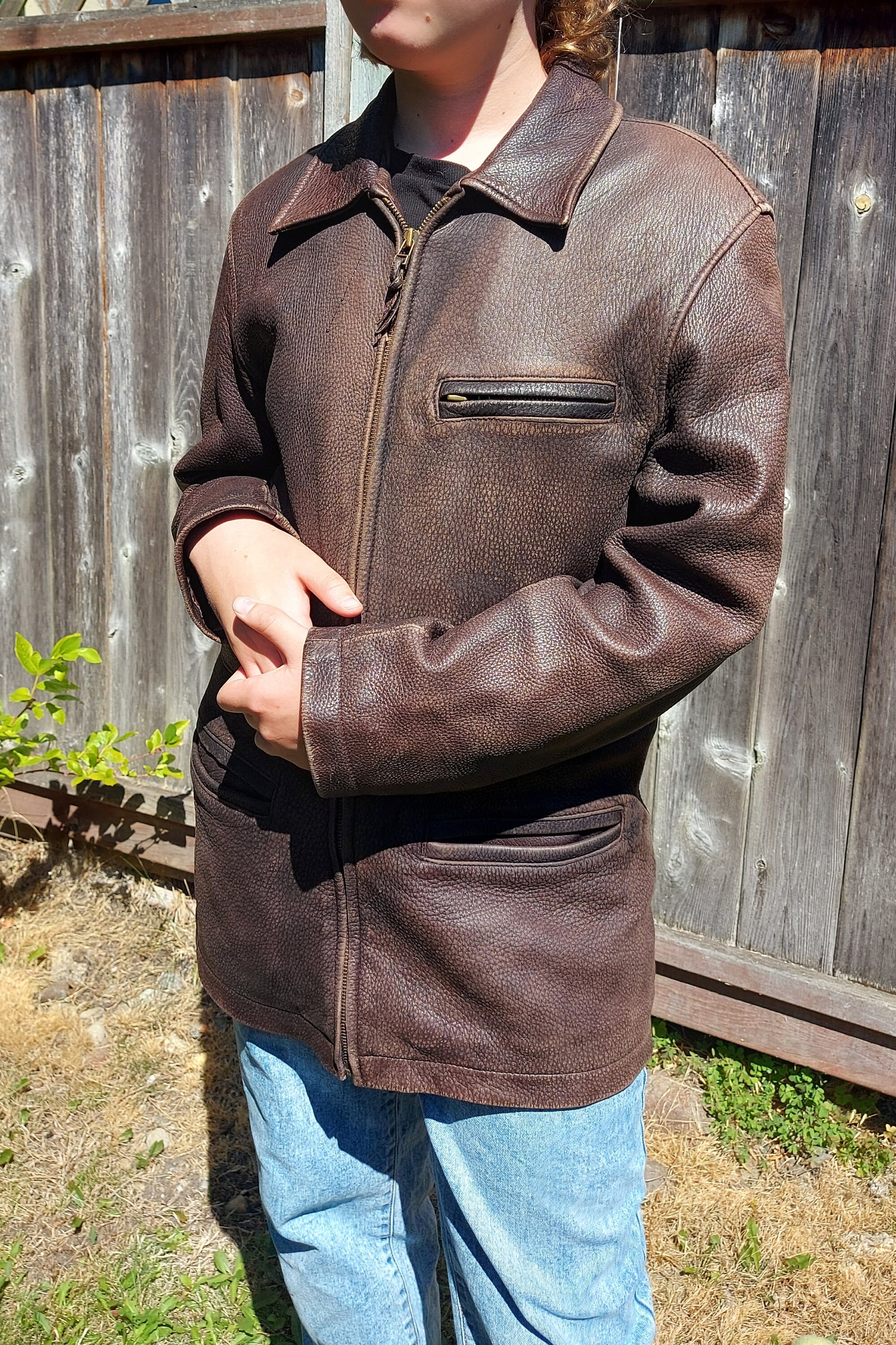 Vintage Roots Leather Jacket, Gorgeous Soft Worn, Brown