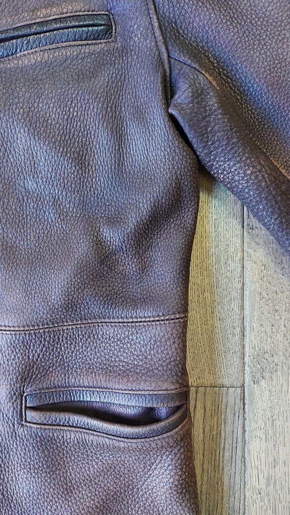 Vintage Roots leather jacket, soft worn, bro… Gem