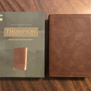 Personalized ESV Thompson Chain Reference Study Bible - Brown LeatherSoft, Custom Imprinted