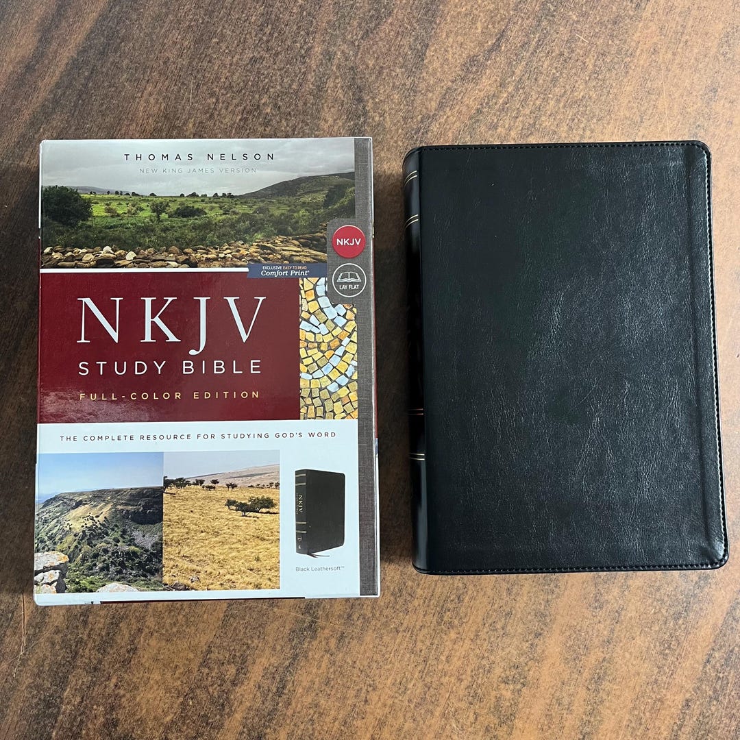 Personalized NKJV Study Bible - Black Leathersoft - Custom Imprinted ...