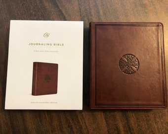 Personalized ESV Journaling Bible - Brown Cross TruTone - Custom Imprinted with name engraved 9781433562013