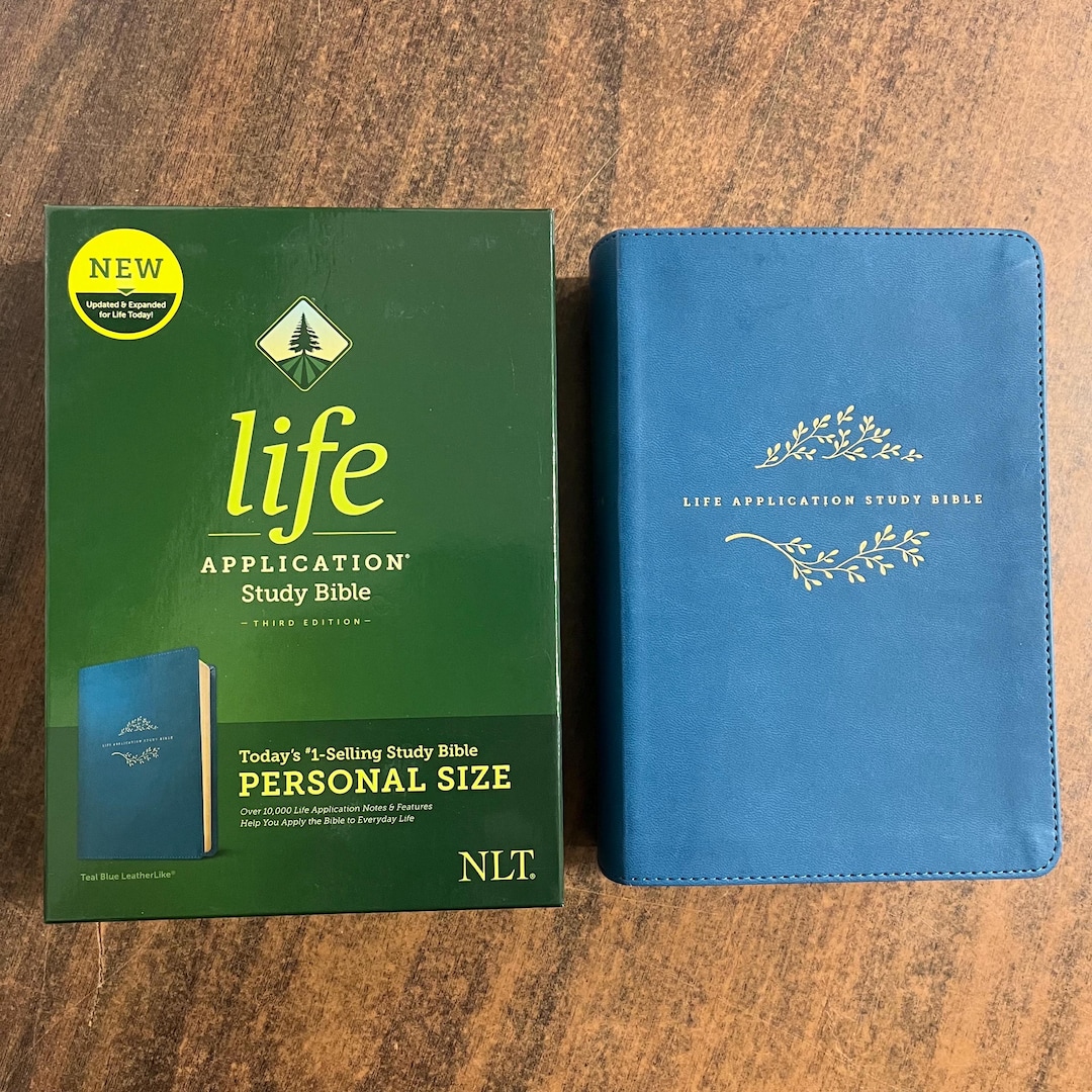 Personalized NLT Life Application Study Bible Personal Size - Teal Blue ...
