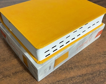 Personalized CSB Women's Bible Thumb Indexed - Marigold Yellow LeatherTouch Cover - Custom Imprinted name (Study/Devotional) 9781087757520
