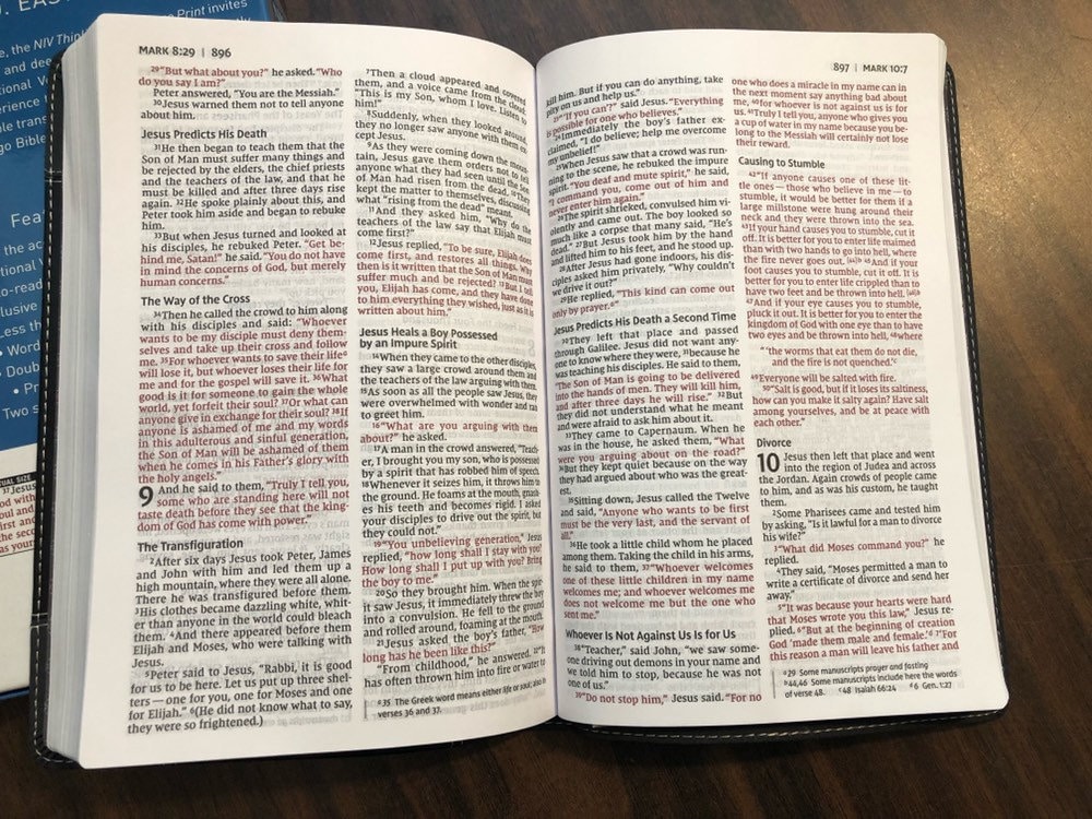 Personalized Bible, NIV Large Print Thinline Bible Black / Gray