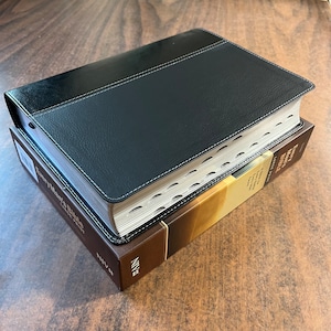 Personalized Mens Bible, NIV Large Print Every Mans Devotional Bible Thumb Indexed - Black /Onyx LeatherLike - Name Imprinted 9781496433541