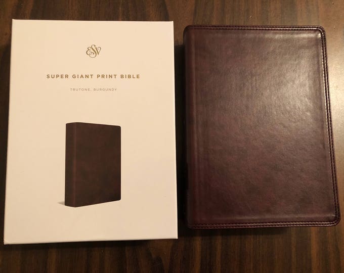 Personalized ESV Super Giant Print Bible - Burgundy Trutone ** Custom Imprinted