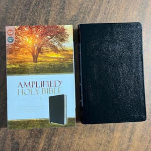 Personalized Amplified Bible - Black Bonded Leather, custom imprinted with name, 9780310443926