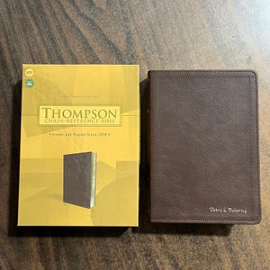 Personalized KJV Thompson Chain Reference Study Bible -Brown LeatherSoft, custom imprinted, ISBN 9780310459934 printed in USA Kirkbride Text