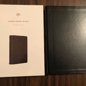 Personalized ESV Large Print Bible - Black TruTone - Custom Imprinted with name engraved, 9781433551789