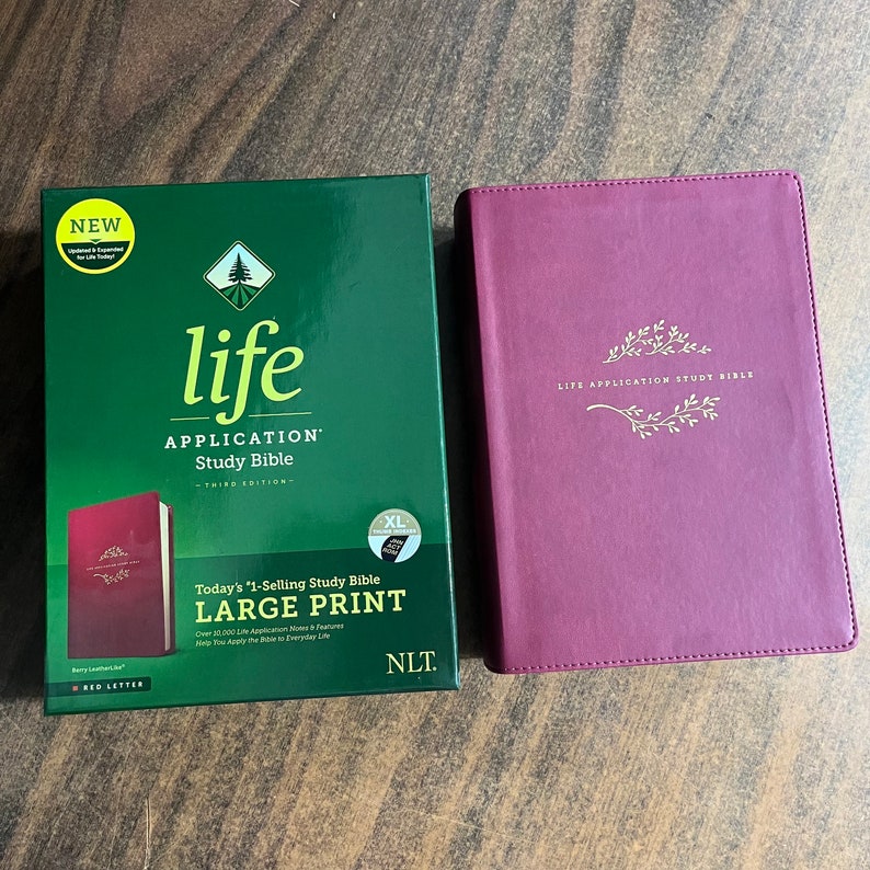 Personalized NLT Large Print Life Application Study Bible Thumb Indexed ...