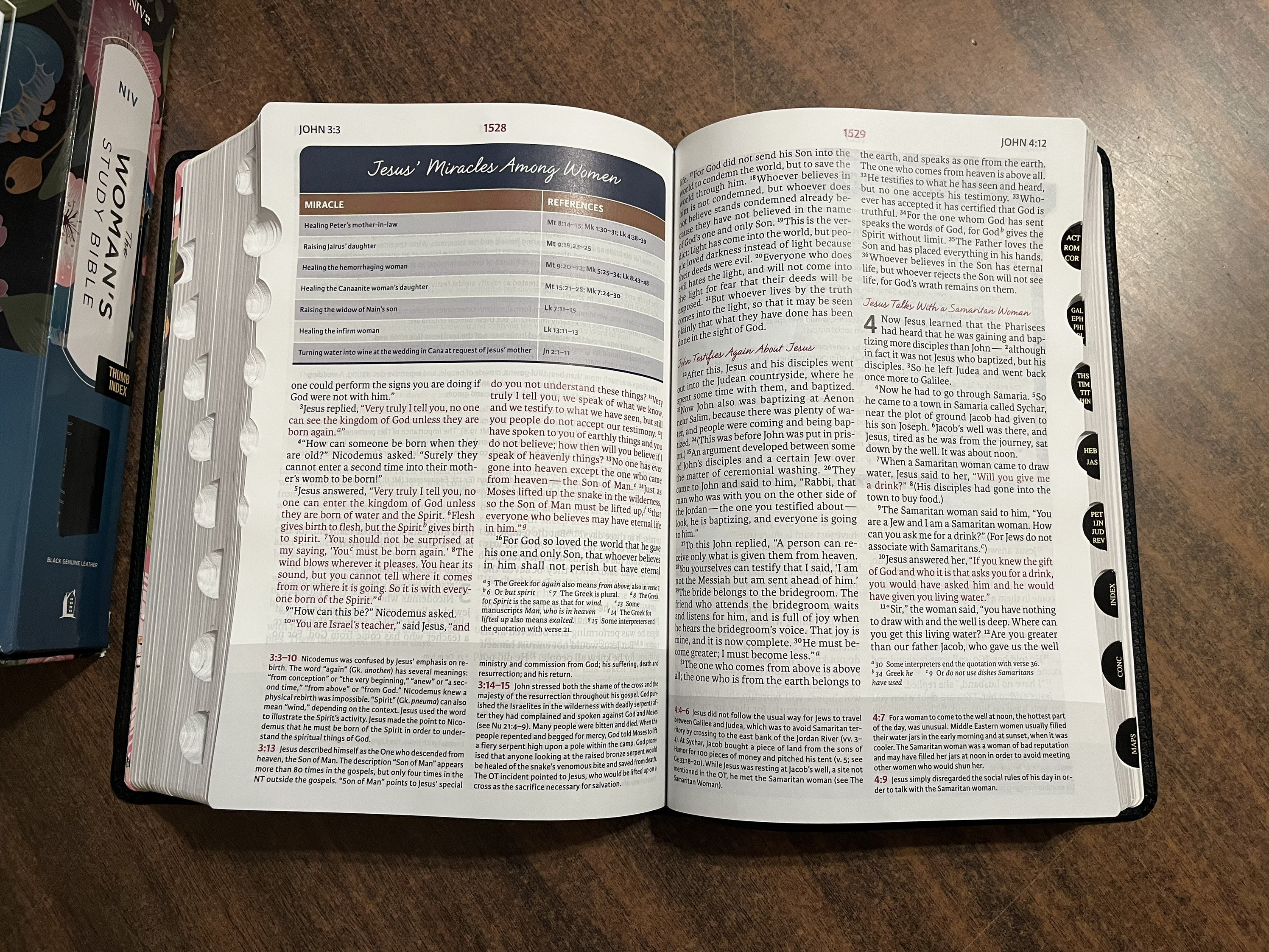 Personalized NIV Womans Study Bible Large Print Thumb Indexed Black