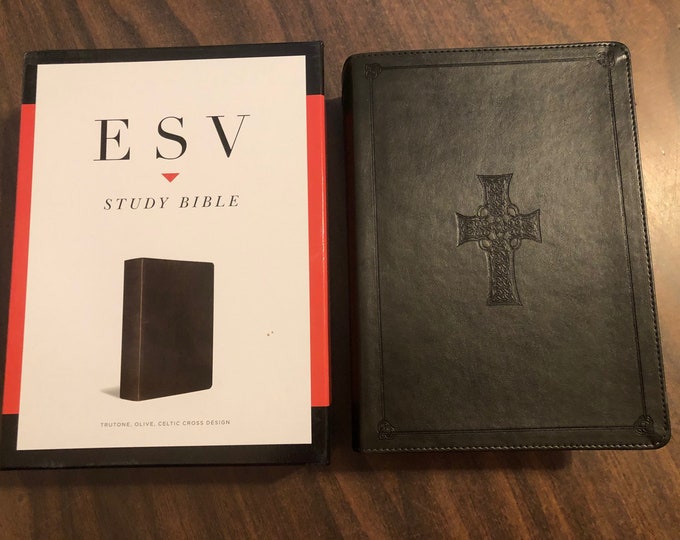 Personalized ESV Study Bible - Olive Cross Trutone  Custom Imprinted, ISBN 9781433559068