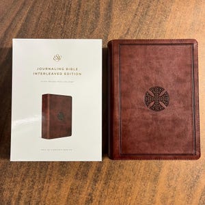 Personalized ESV Journaling Bible InterLeaved Edition - Mahogany Brown TruTone with Cross, Custom Imprinted ISBN 9781433579738