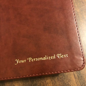 Personalized NIV Large Print Life Application Study Bible Distressed Brown Bonded Leather, Custom Imprinted image 2