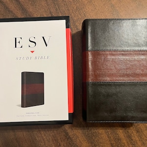 Personalized ESV Study Bible Personal Size - Forest / Tan Trutone  Custom Imprinted with name on cover, ISBN 9781433588556