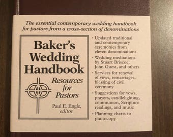 PERSONALIZED Baker's Wedding Handbook - Pastor / Minister Gift - Hardcover Custom Imprinted, pastors gift for a wedding ceremony, minister