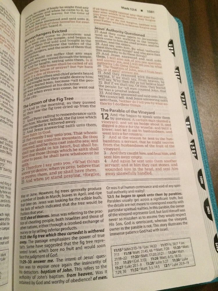 PERSONALIZED ** KJV Foundation Study Bible Indexed Turquoise