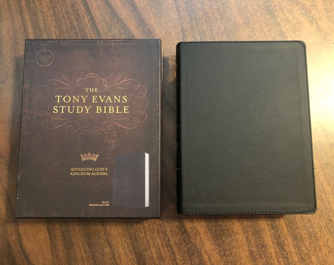 Personalized CSB Tony Evans Study Bible Black Genuine Leather Custom Imprinted, ISBN 9781433606915