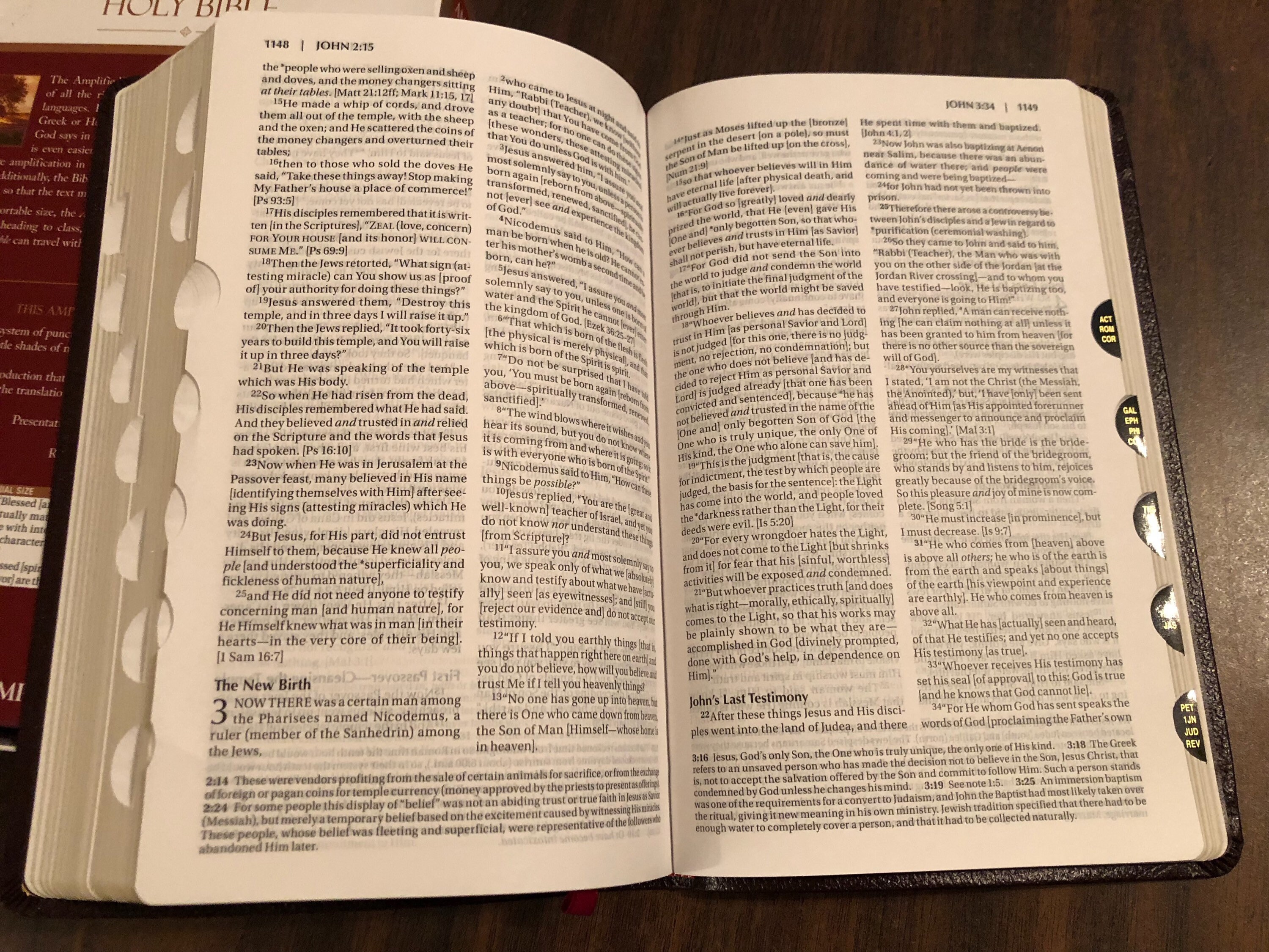 PERSONALIZED ** Amplified Bible Indexed Burgundy Bonded Leather